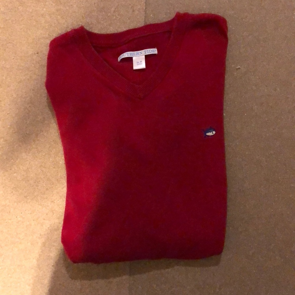 Southern Tide Red v-neck sweater